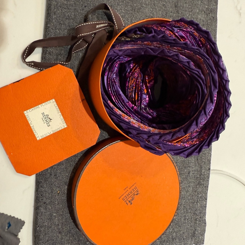 Hermès Purple Silk Scarf